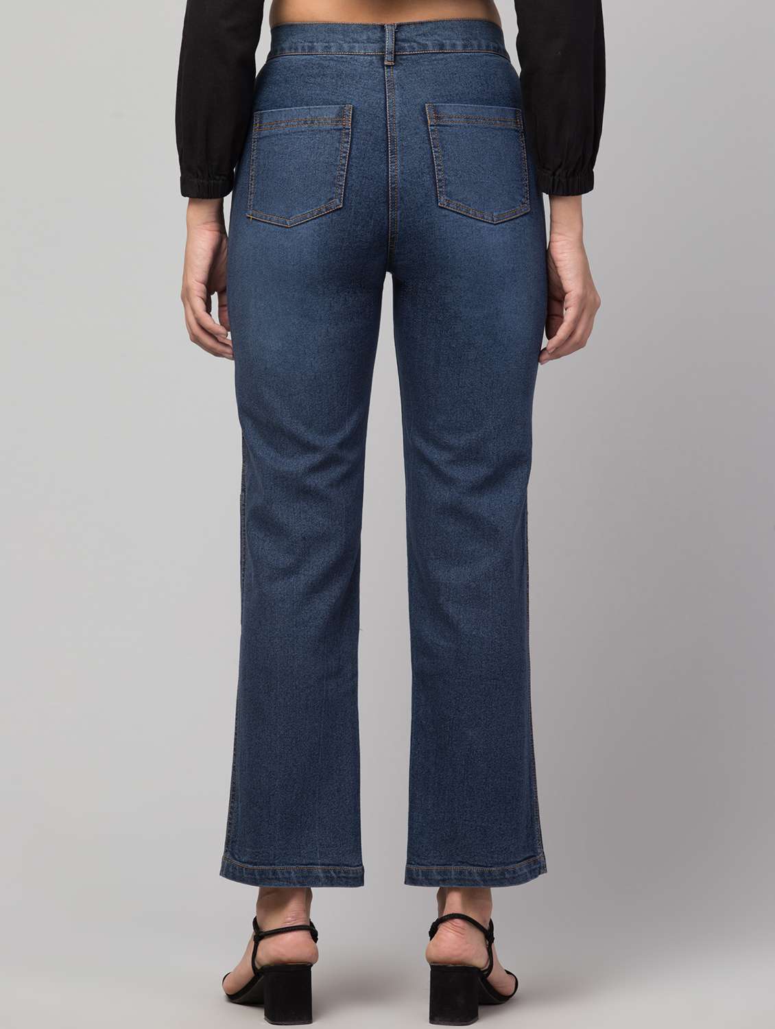 women high rise solid jeans - 19471096 -  Standard Image - 2