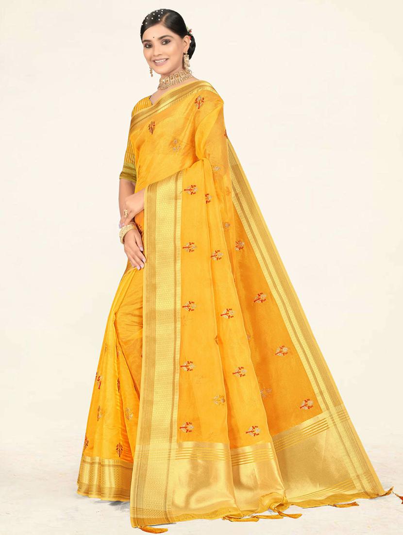 embellished woven saree - 19471854 - Standard Image - 2