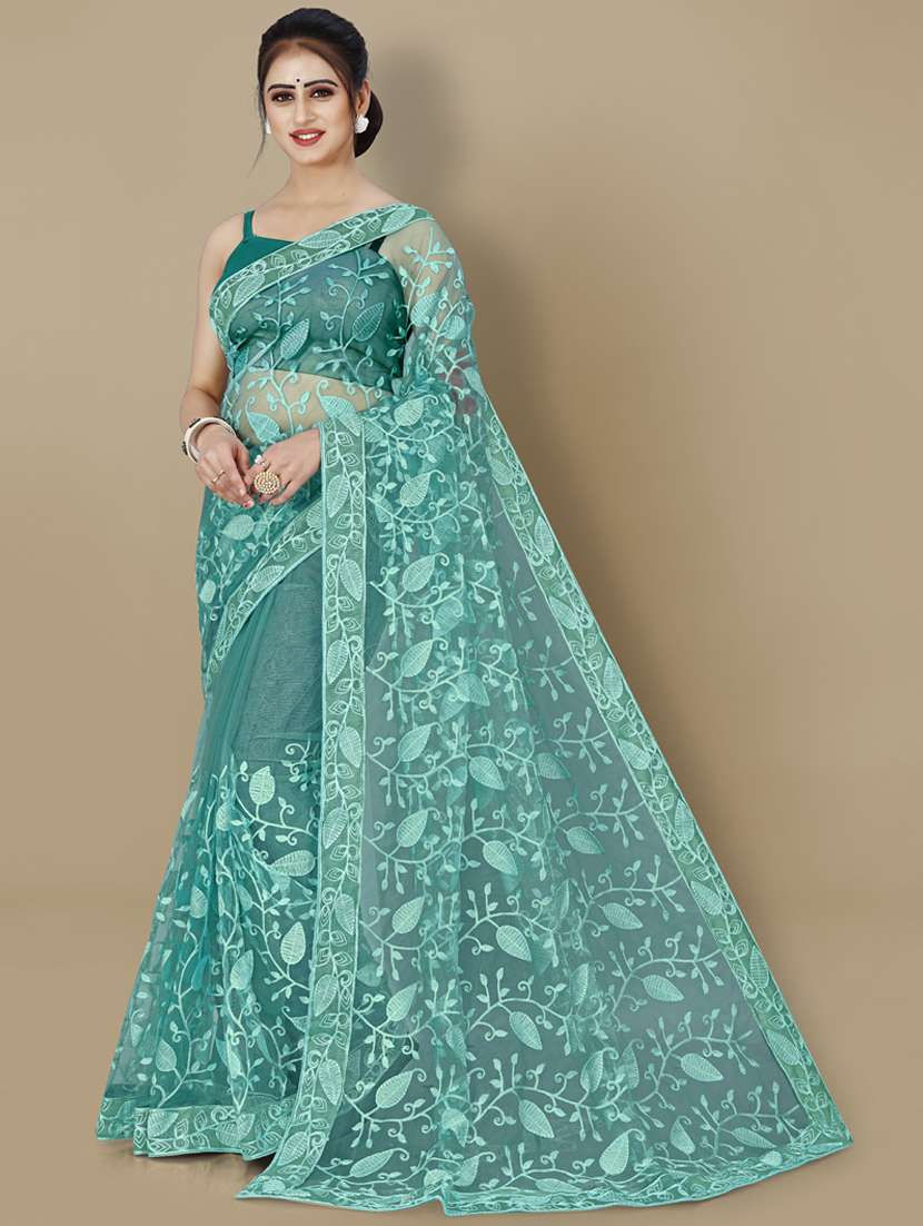 women's embroidered saree with blouse