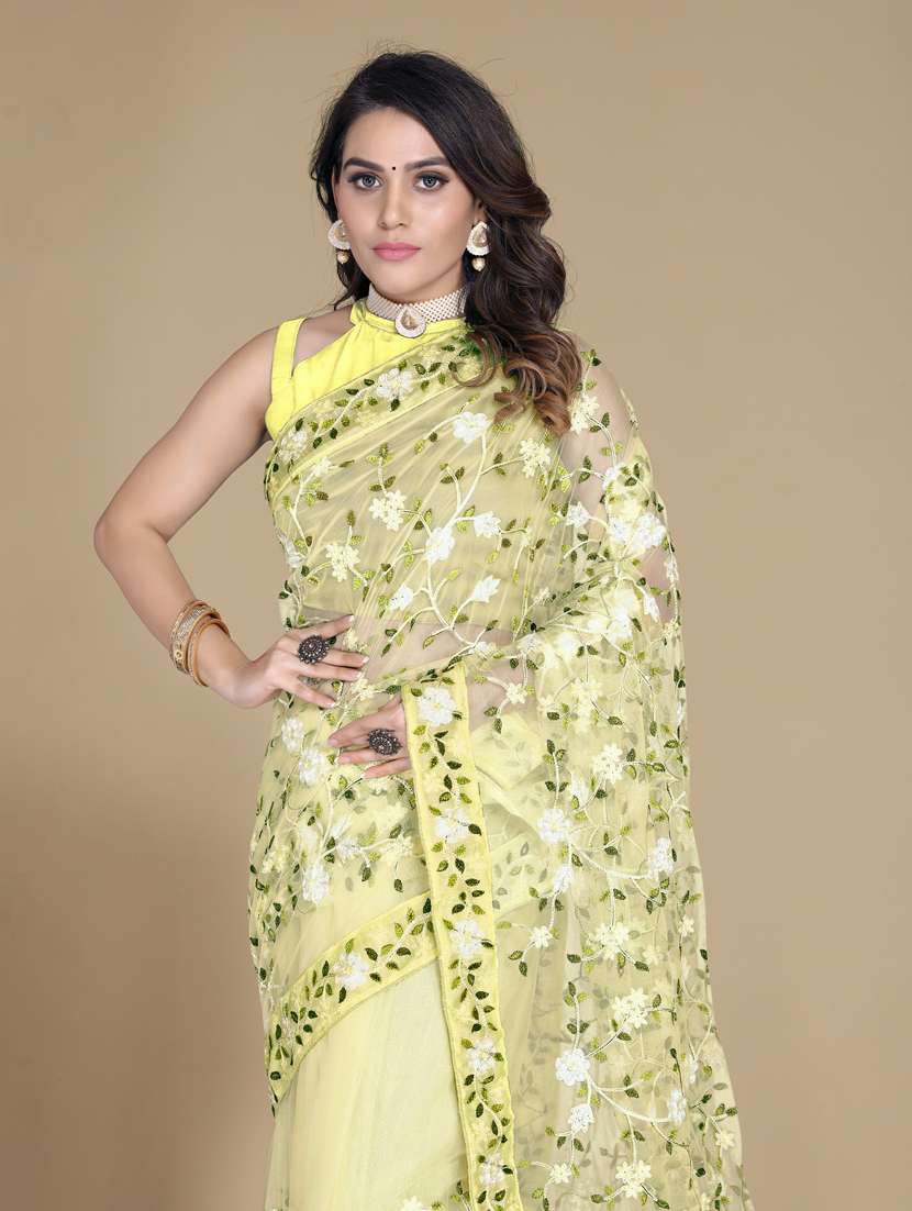 women's embroidered saree with blouse - 19471985 - Standard Image - 2