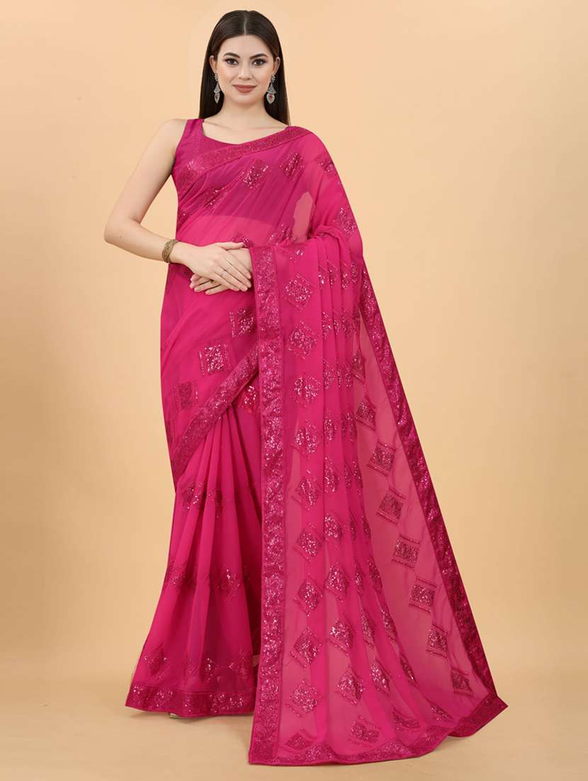 women's embroidered saree with blouse