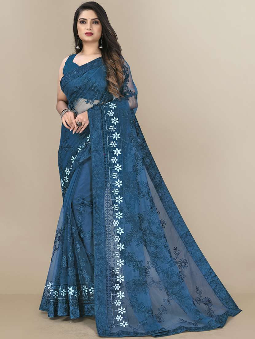 women's embroidered saree with blouse - 19472012 -  Zoom Image - 0