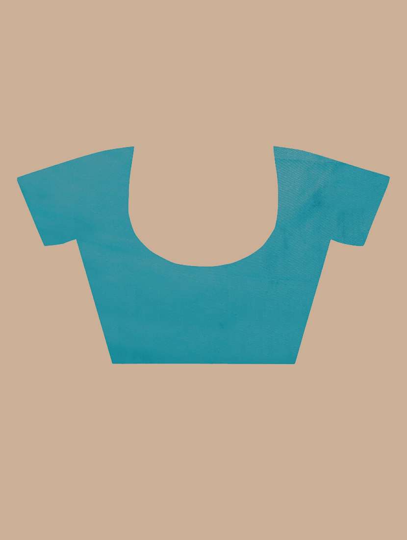 teal dolla silk with kashmiri work with blouse - 19472025 -  Standard Image - 2