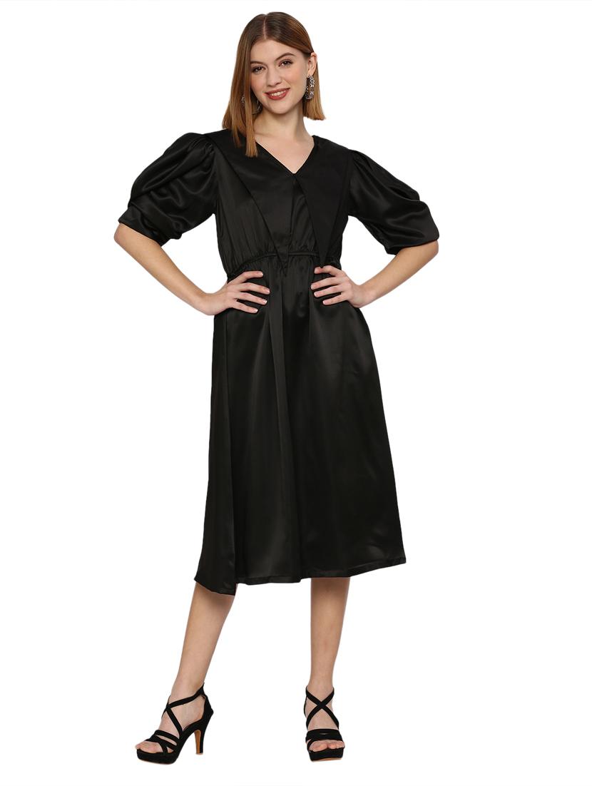 women's fit & flare solid dress - 19472118 - Zoom Image - 0