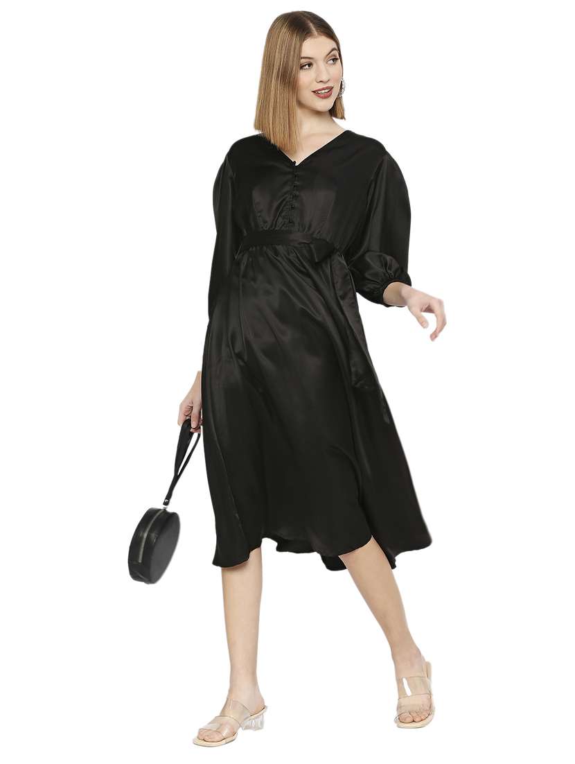 Women's Fit & Flare Solid Dress