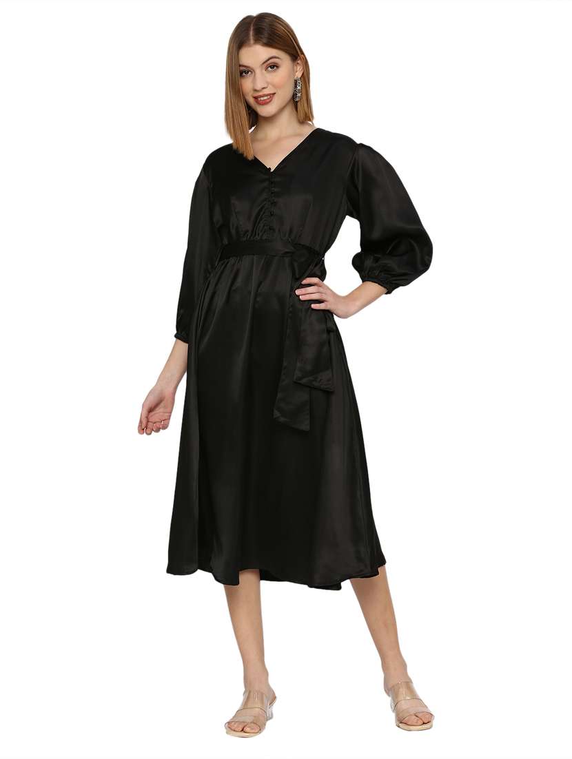 Women's Fit & Flare Solid Dress