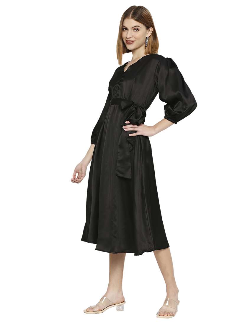 Women's Fit & Flare Solid Dress