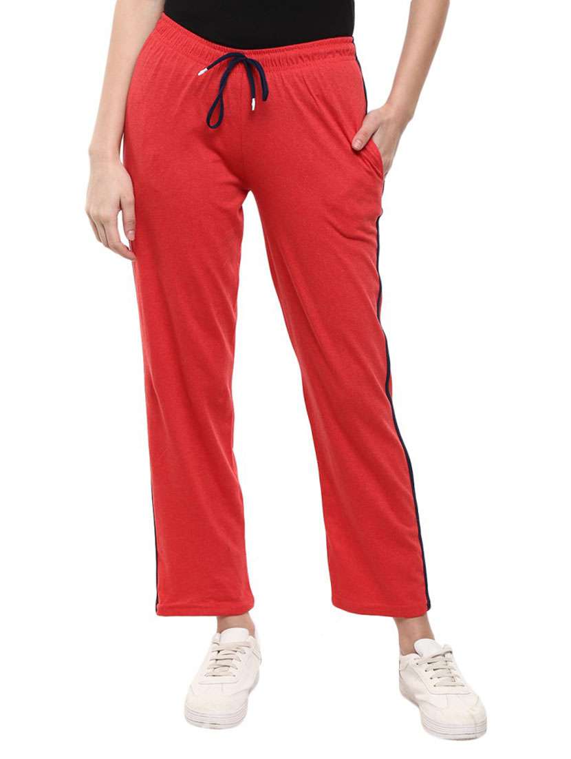 mid rise solid track pant