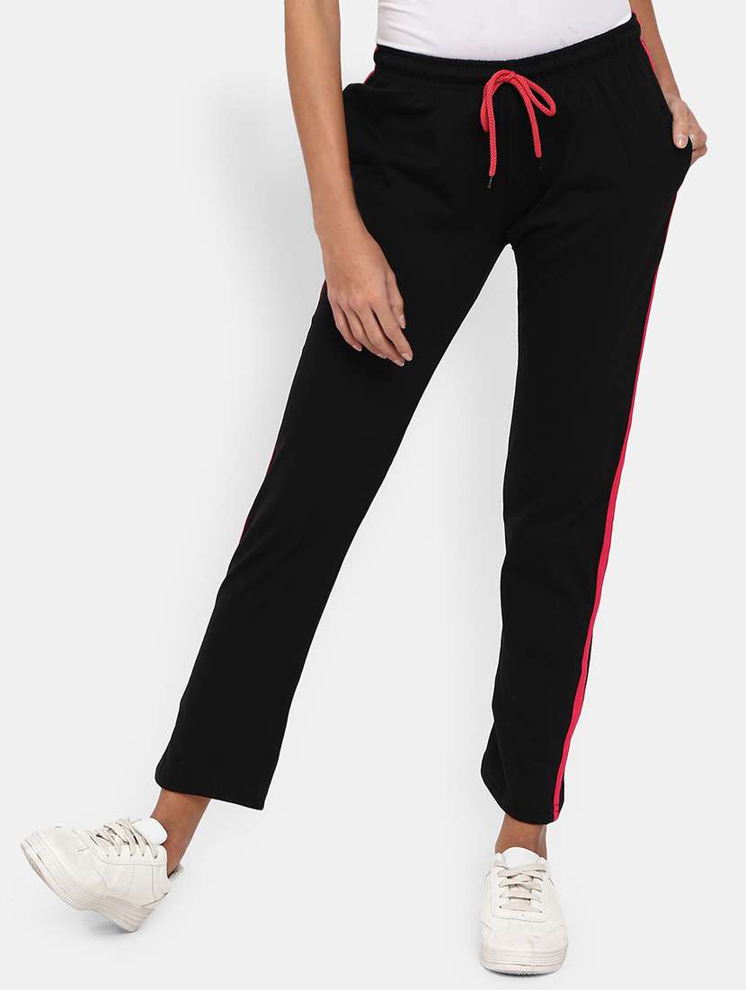 mid rise solid track pant