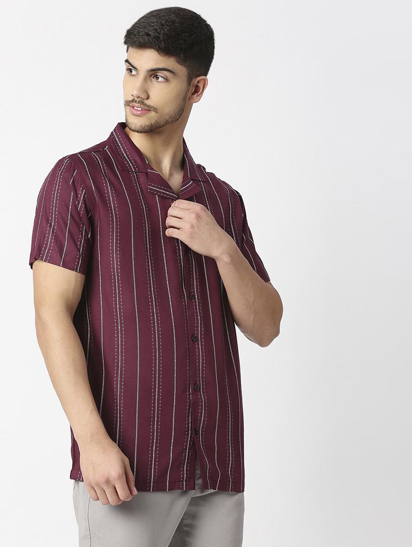 purple rayon casual shirt - 19472776 - Standard Image - 2