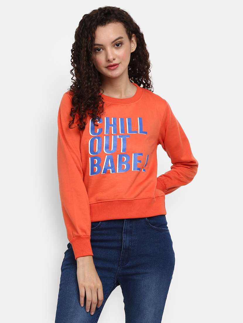 women's front print sweatshirt