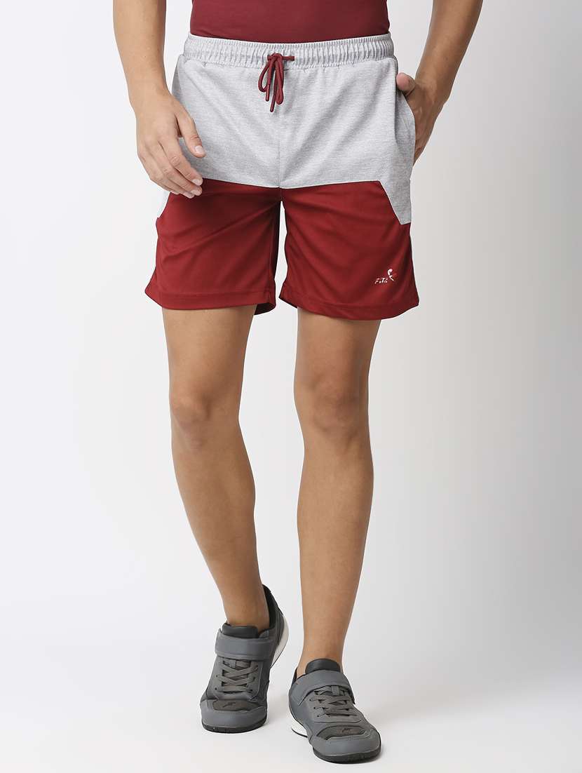 color block polyester shorts