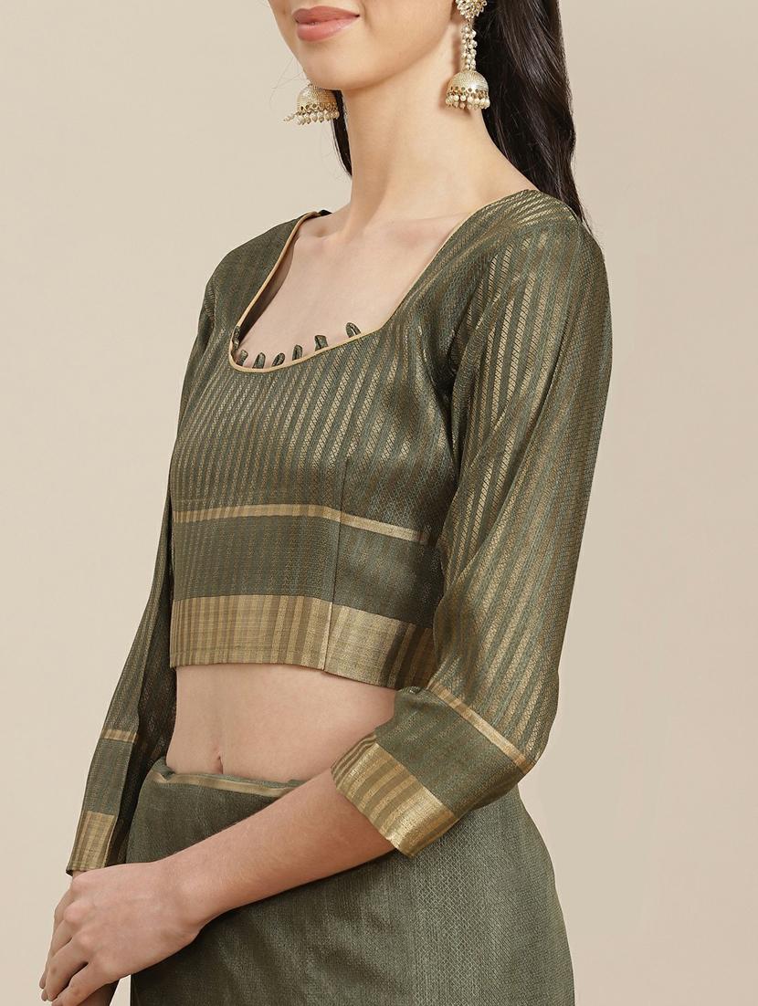 green self design saree with blouse - 19473231 - Standard Image - 2