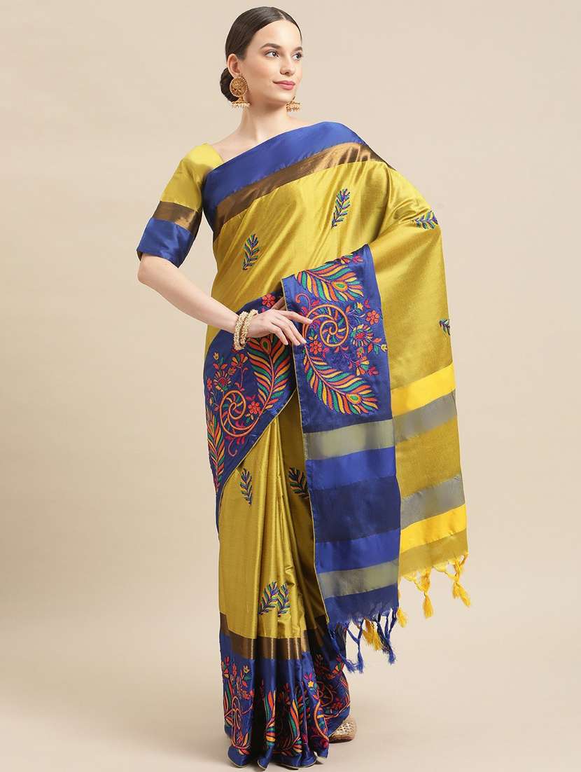 women's embroidered saree with blouse
