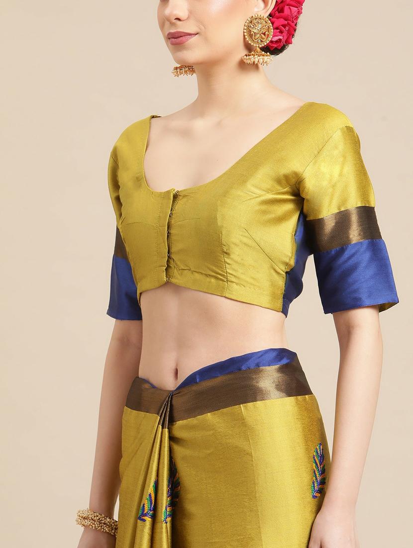 women's embroidered saree with blouse - 19473298 - Standard Image - 2