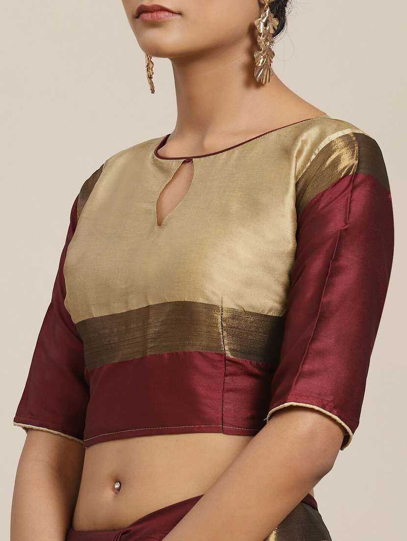 women's self design beige colored saree with blouse - 19473342 - Standard Image - 2