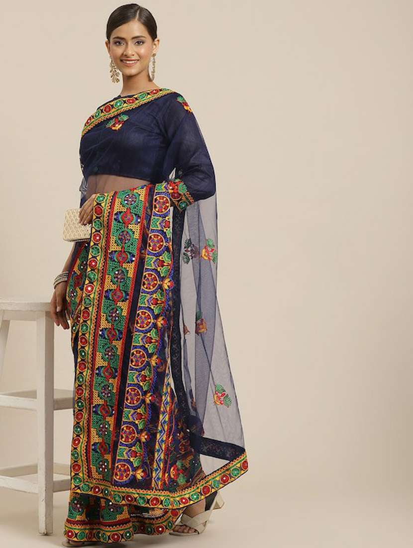 women's embroidered saree with blouse