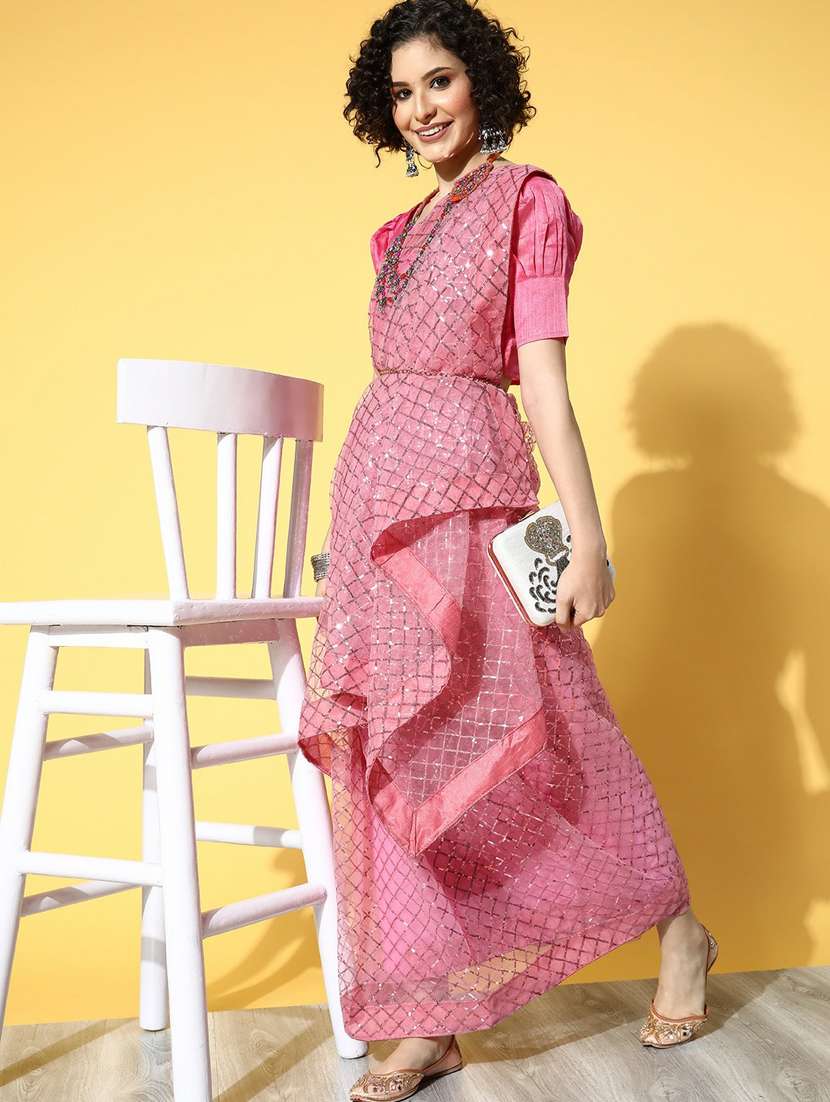 women's embellished saree with blouse