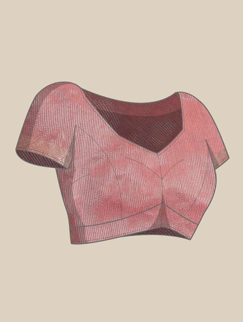 women's bordered pink colored saree with blouse - 19473491 - Standard Image - 2