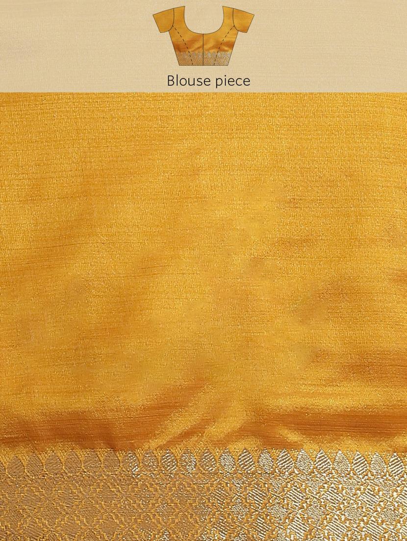 yellow organza zari saree with blouse - 19473496 - Standard Image - 2