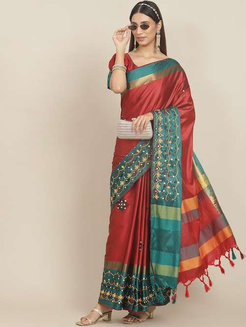 women's embroidered saree with blouse - 19473520 -  Standard Image - 0