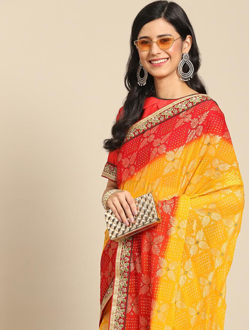 self design printed saree with blouse - 19473573 - Standard Image - 2