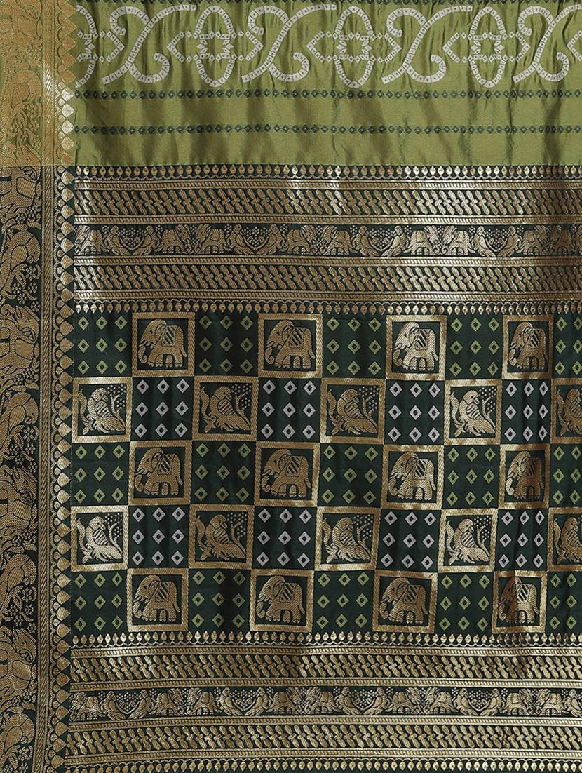 women's bandhani light green colored saree - 19473701 - Standard Image - 2