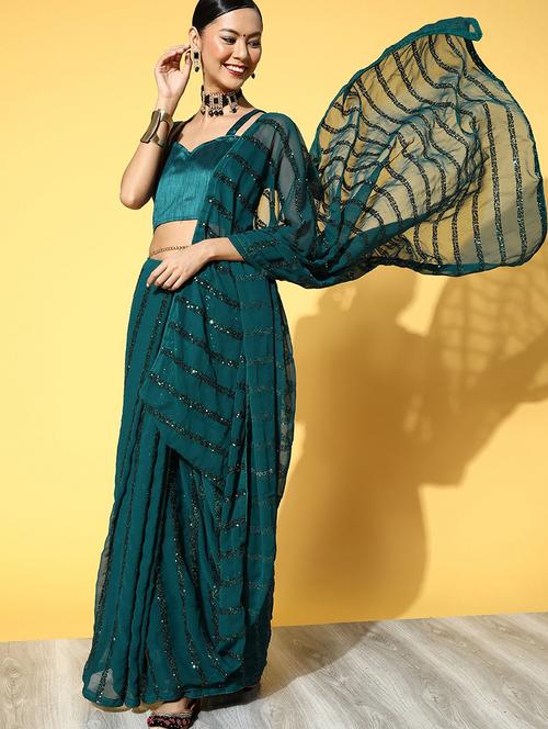 women's embellished saree with blouse - 19473705 - Standard Image - 0