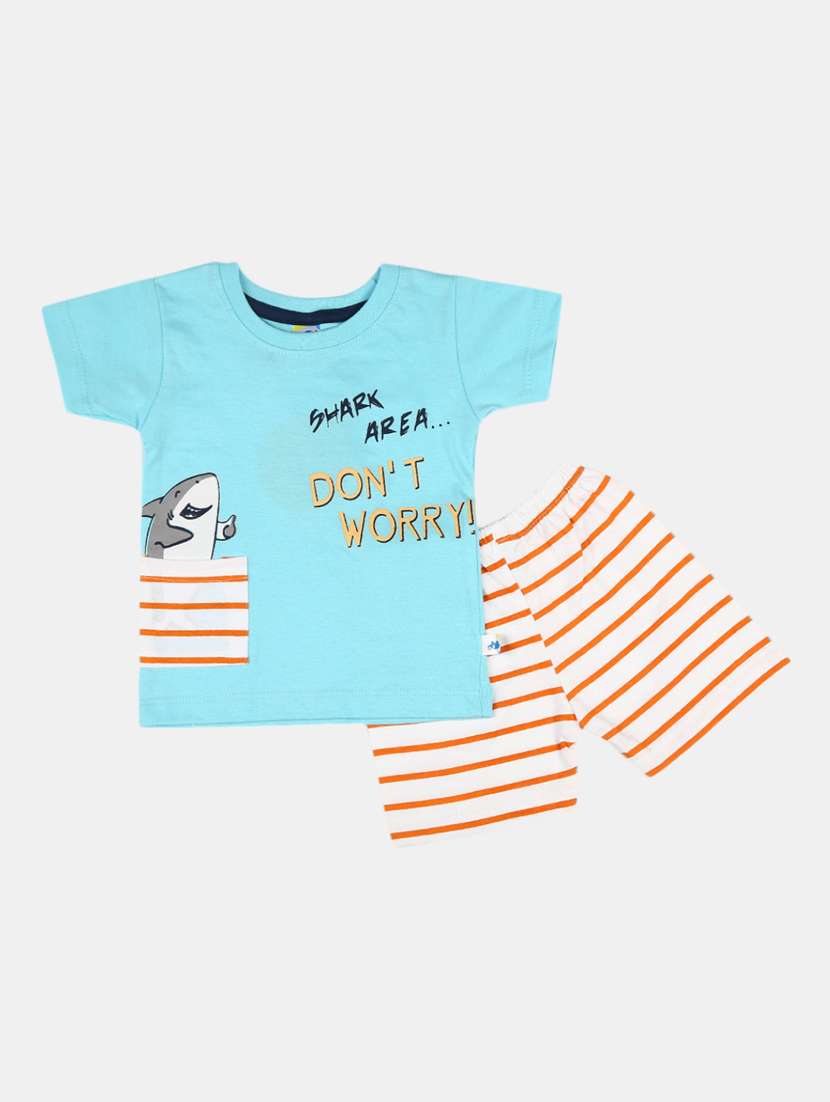 boys printed shorts set