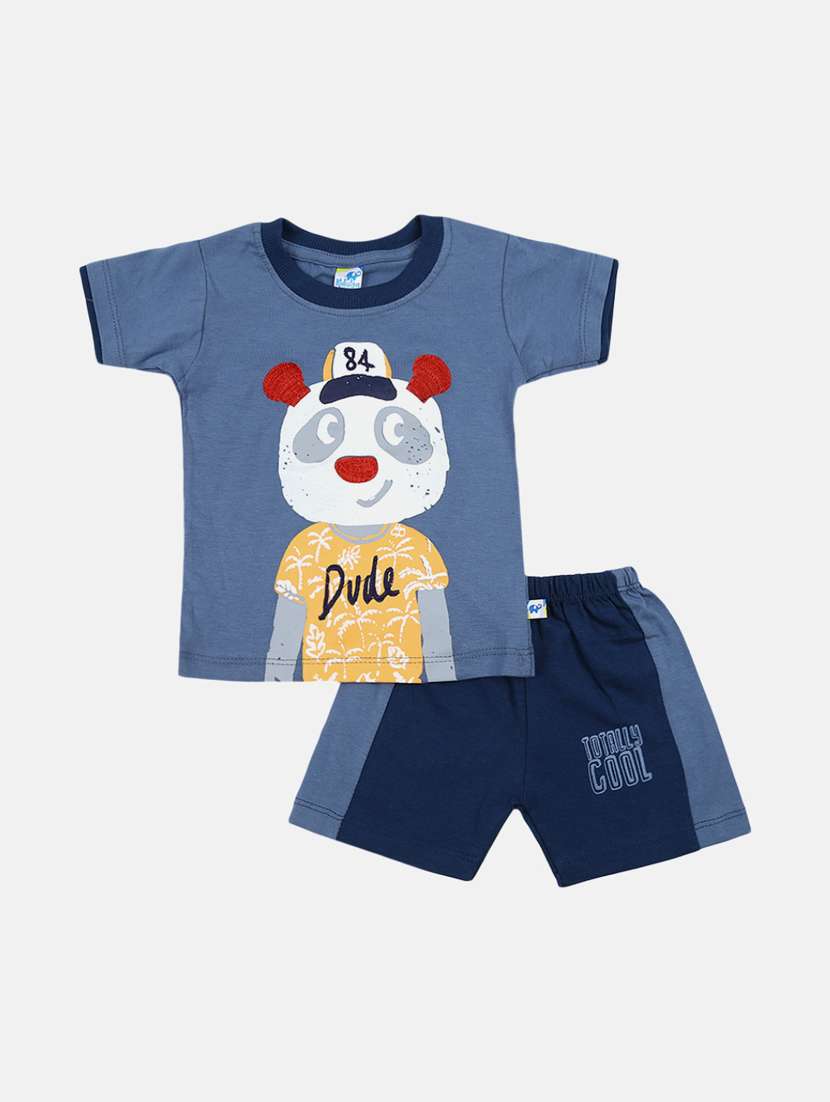boys printed shorts set