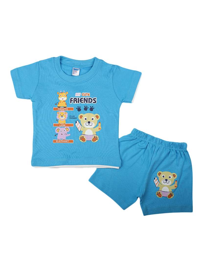 boys printed shorts set