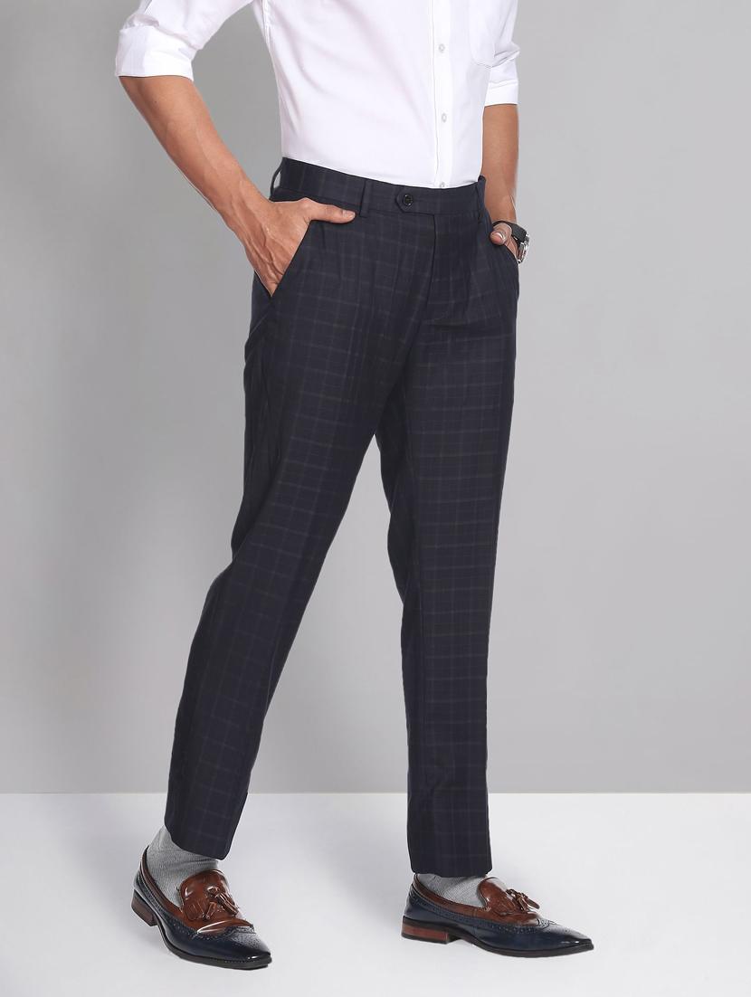checks terry rayon flat front formal trousers - 19474621 - Standard Image - 2