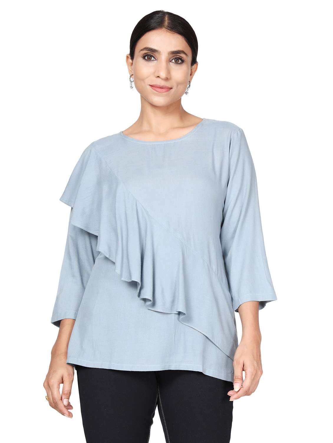 round neck a-line tunic - 19475199 - Zoom Image - 0