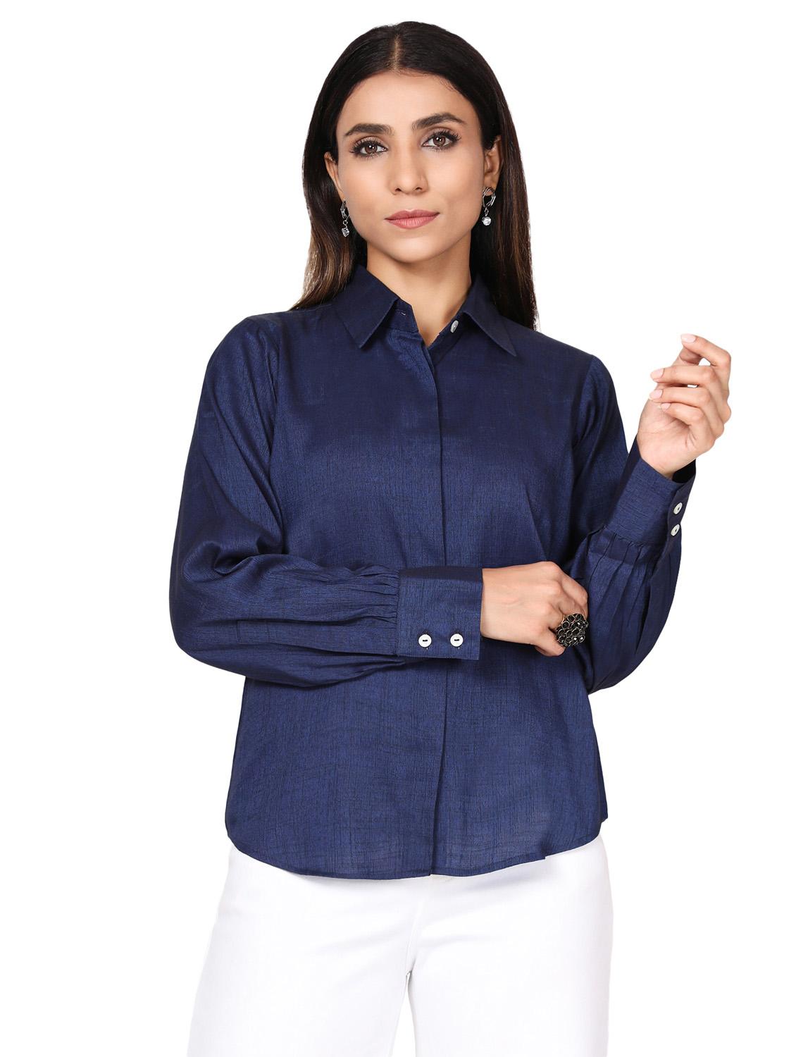 shirt collar a-line shirt - 19475205 - Zoom Image - 0