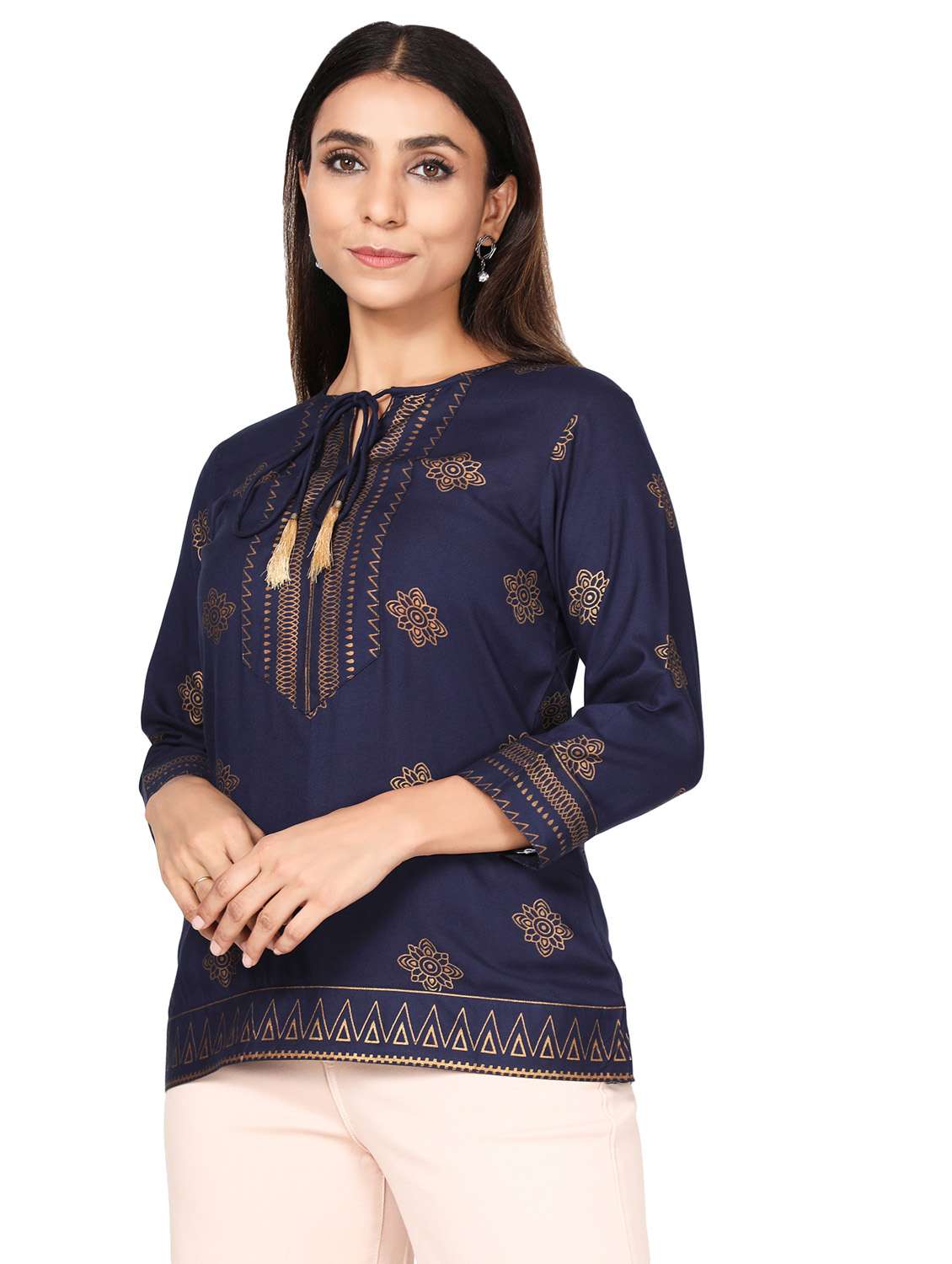 key hole neck a-line tunic - 19475217 -  Standard Image - 2