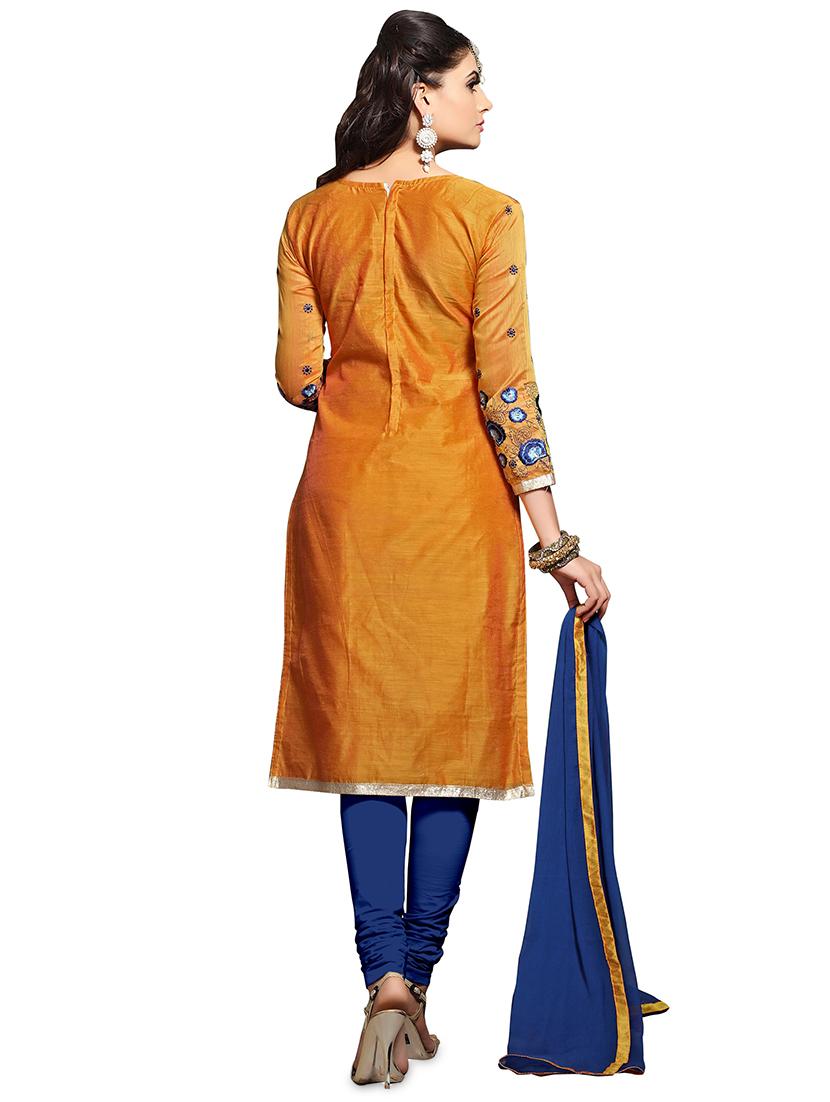 embroidered unstitched chudidar suits set - 19476455 - Standard Image - 2