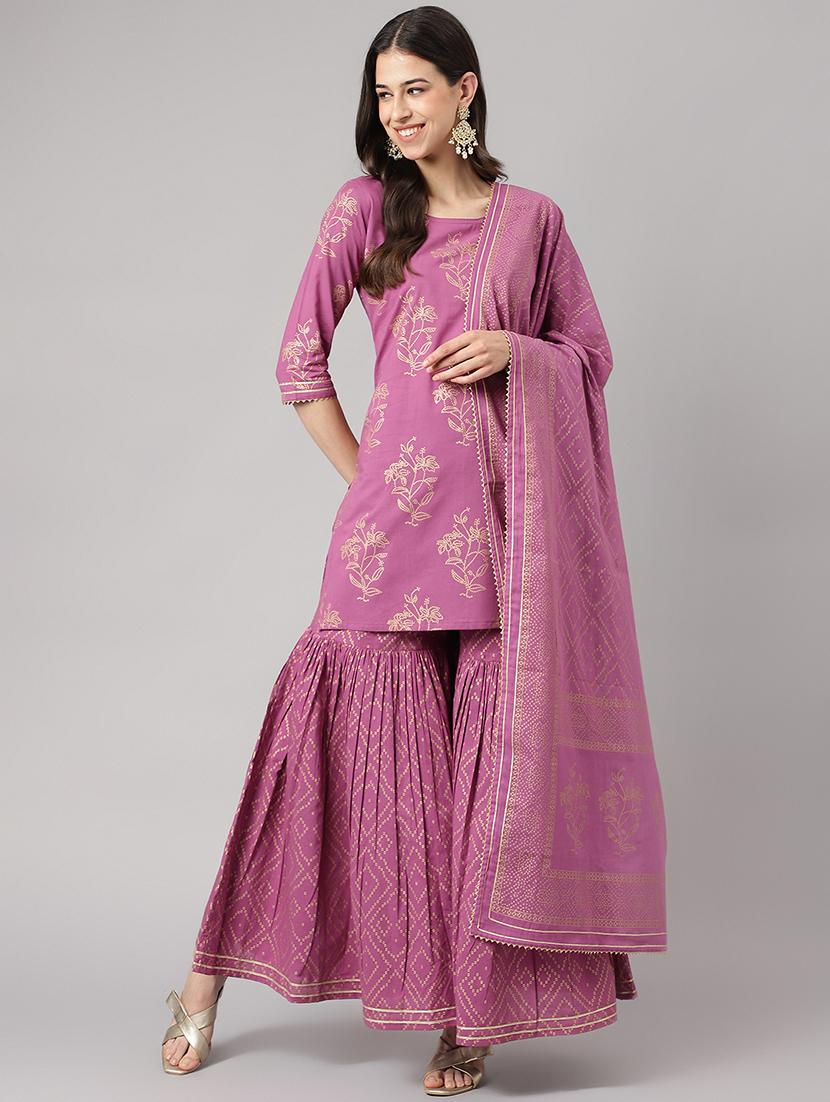 women kurta sharara set with dupatta 