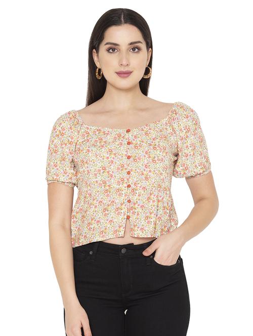 women's crop round neck top - 19480820 - Standard Image - 0