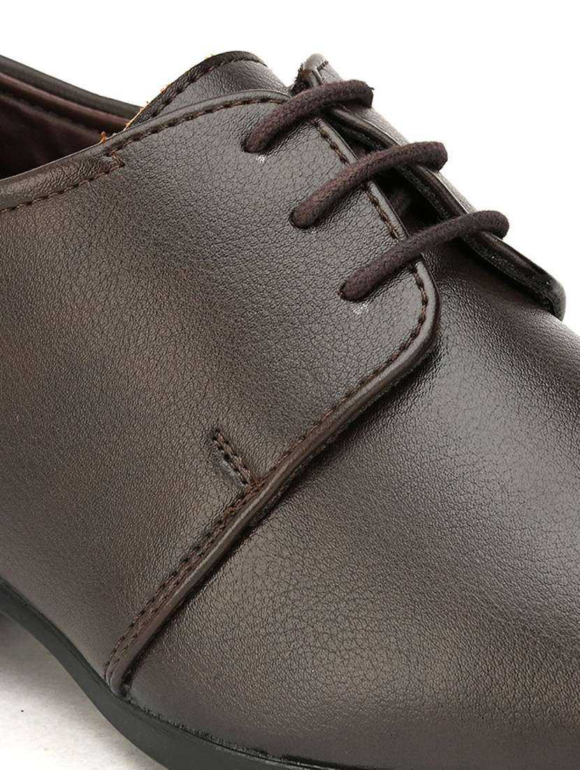 brown leatherette laceup derbies - 19480994 -  Standard Image - 2