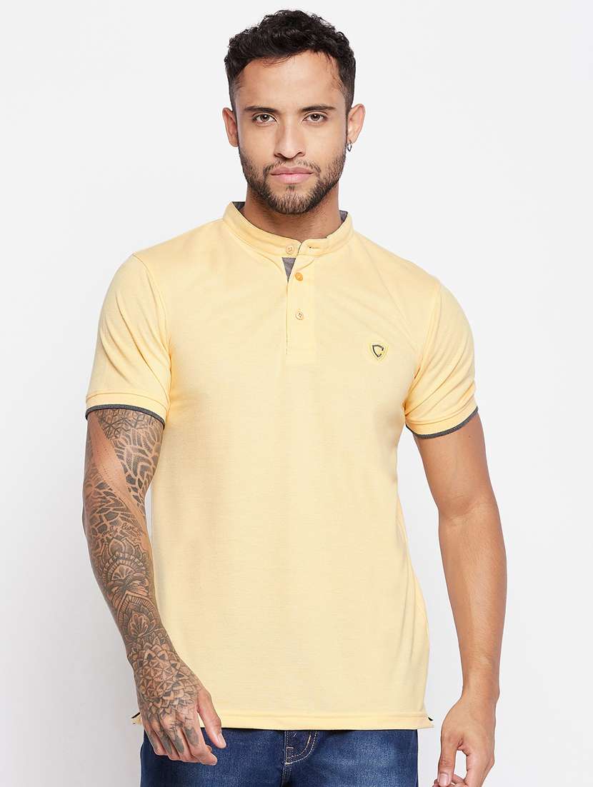 yellow solid t-shirt