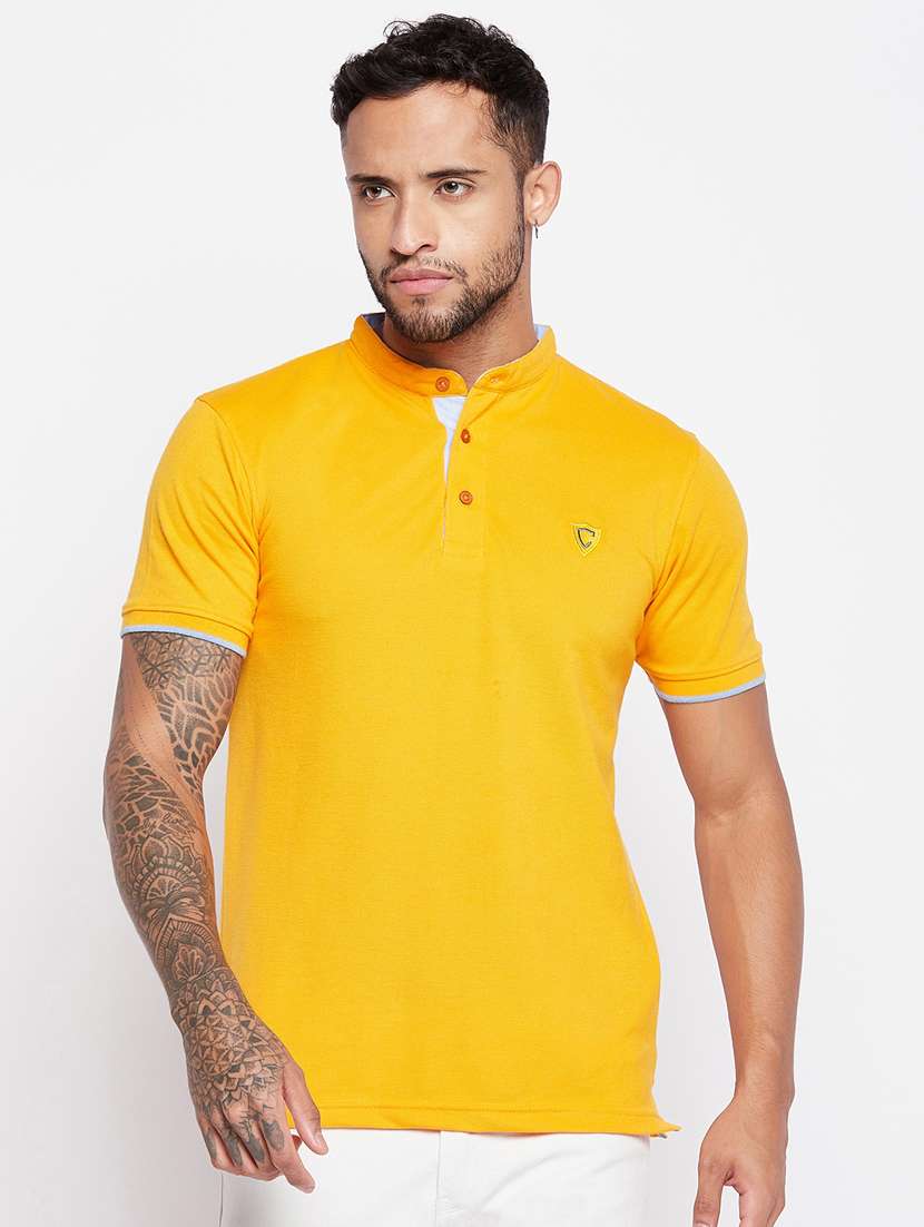 yellow solid t-shirt