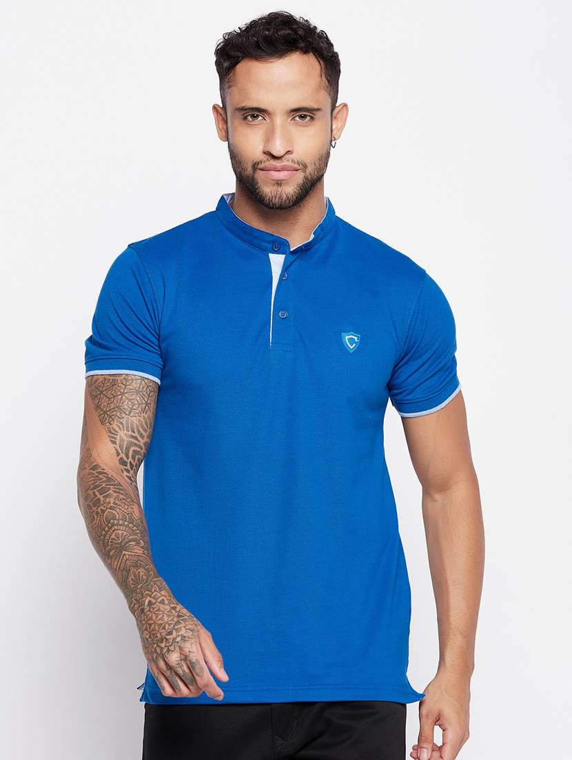 men solids henleys neck t-shirts