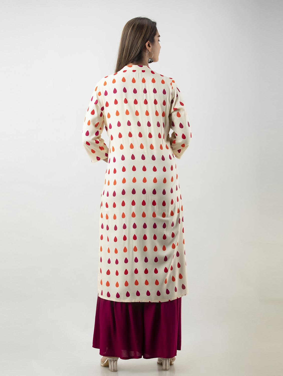 white self design kurta sharara set - 19481732 - Standard Image - 2