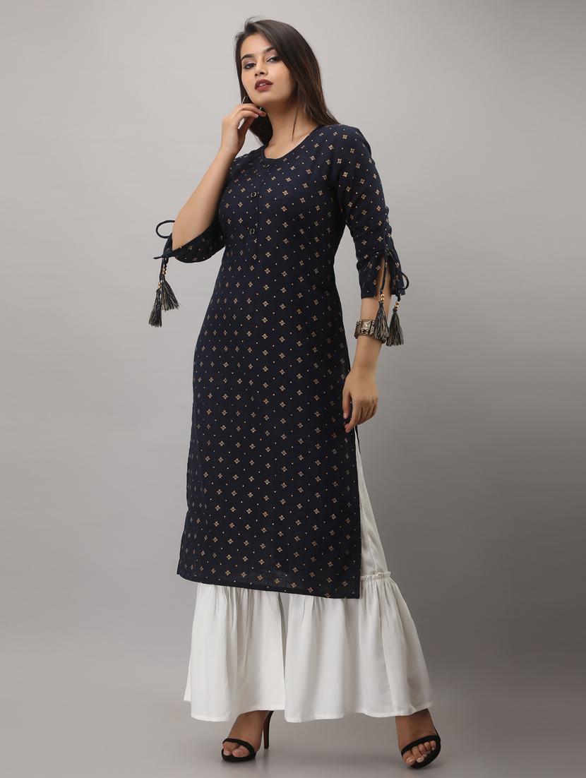 round neck kurta sharara set - 19481799 - Zoom Image - 0