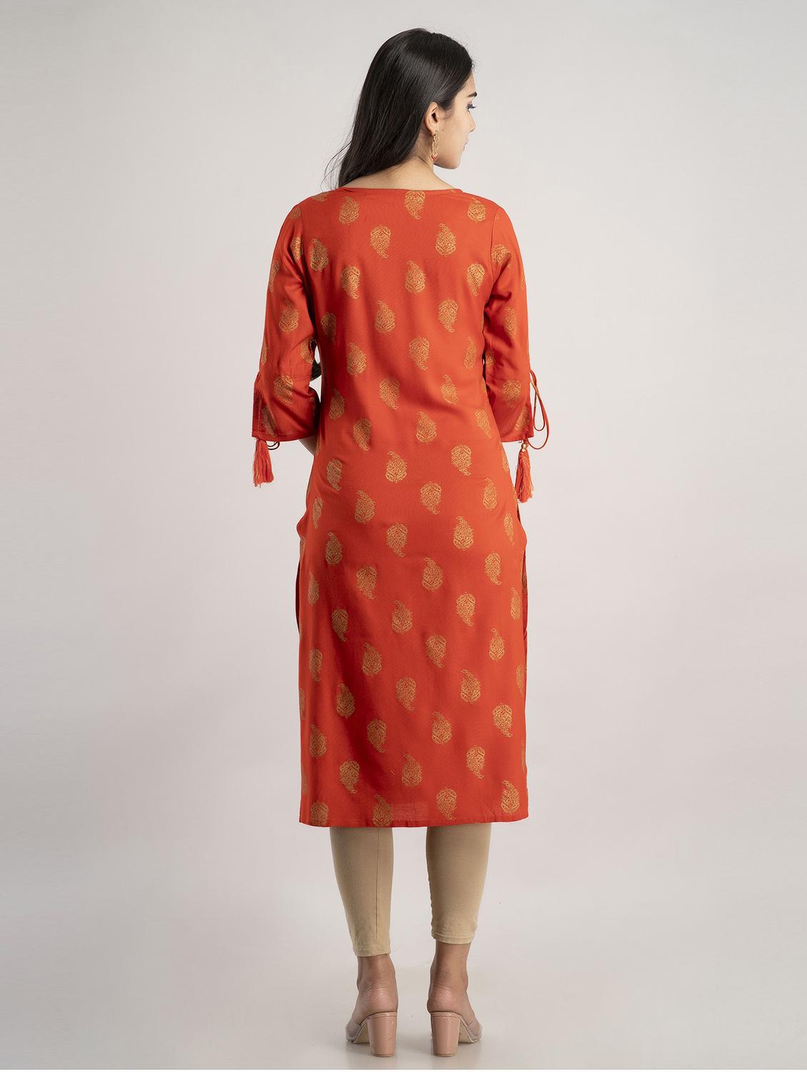 women's straight kurta - 19481928 - Standard Image - 2