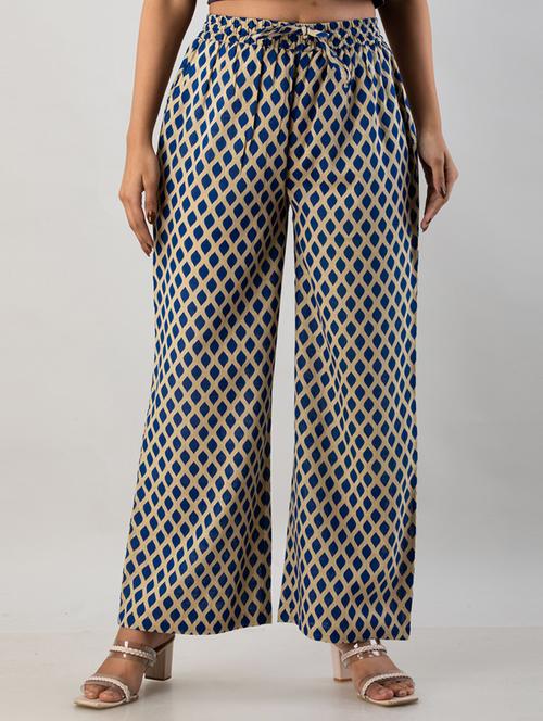 mid rise printed cotton palazzo - 19481977 - Standard Image - 0