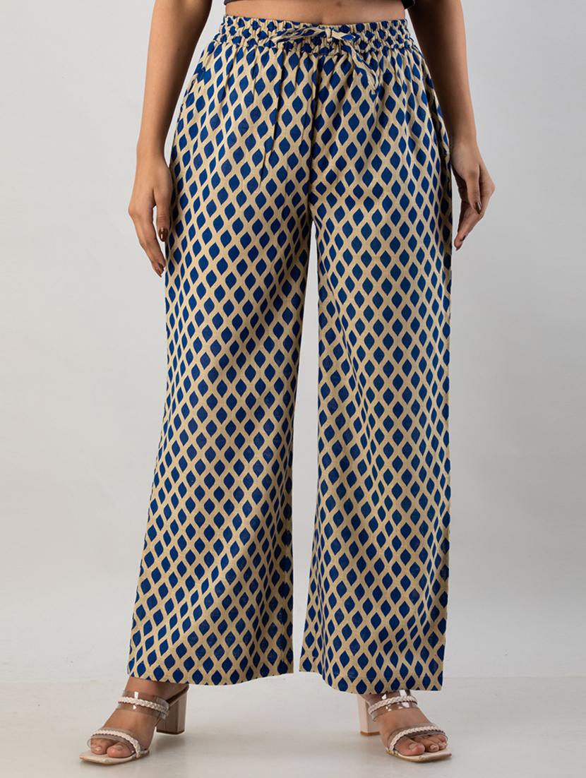 mid rise printed cotton palazzo - 19481977 - Zoom Image - 0