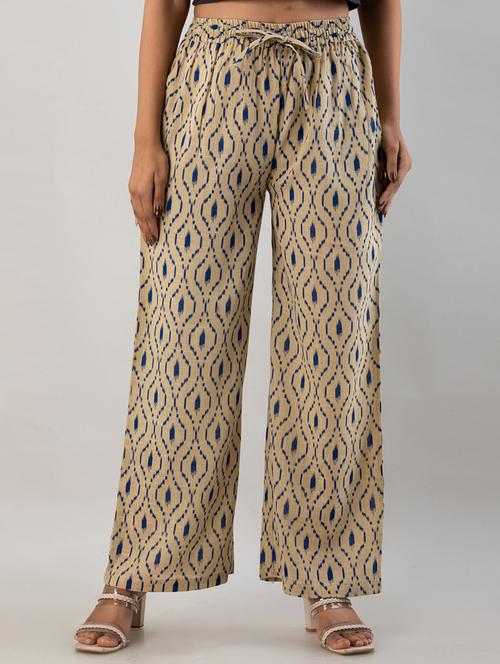 mid rise printed cotton palazzo - 19481981 - Standard Image - 0