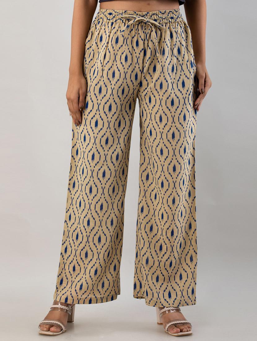 mid rise printed cotton palazzo - 19481981 - Zoom Image - 0