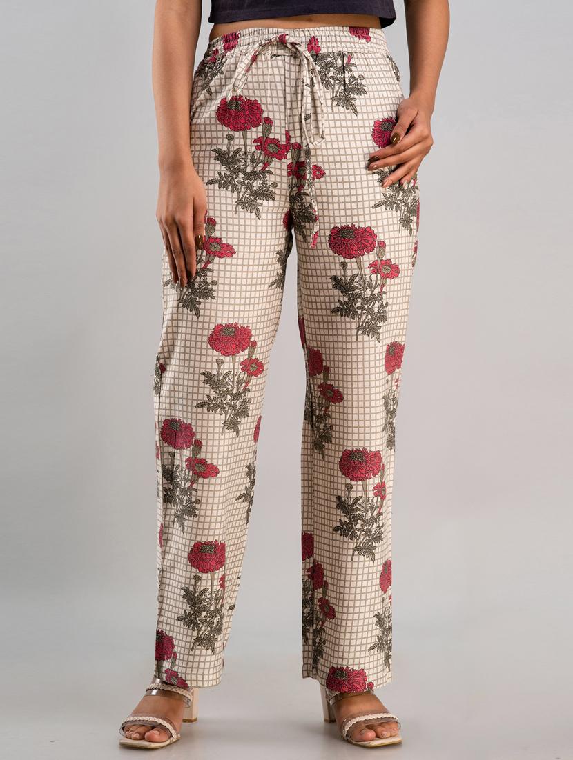 mid rise printed cotton palazzo - 19481984 - Zoom Image - 0